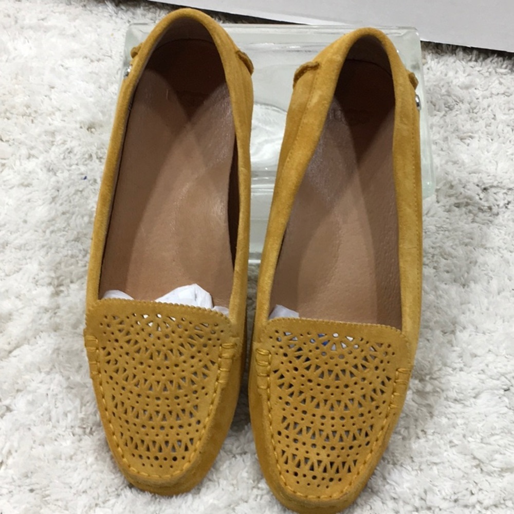 UGG yellow tan suede loafers